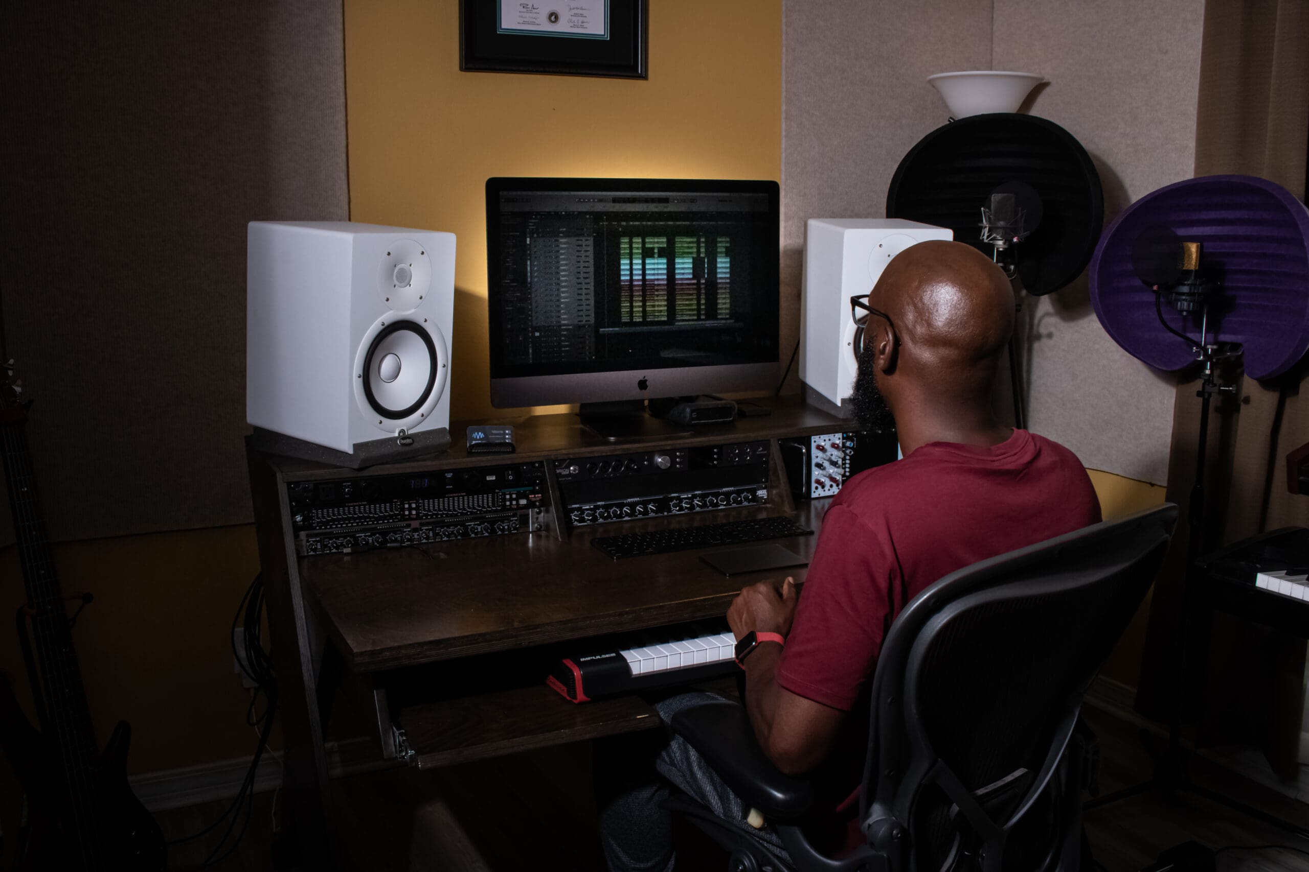 Samuel Hill working at the Vivid Tempo Studio workstation in Crestview Florida